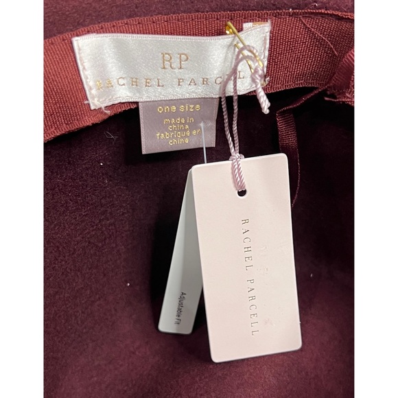 NWT Rachel Parcell Velvet Trim Felted Wool Panama Hat Burgundy Dark Combo - Picture 4 of 4